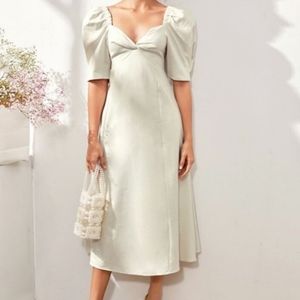 Zara white linen summer cocktail dress